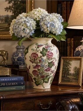 Toyo Jena Hall Chinoiserie Floral Ceramic Vase